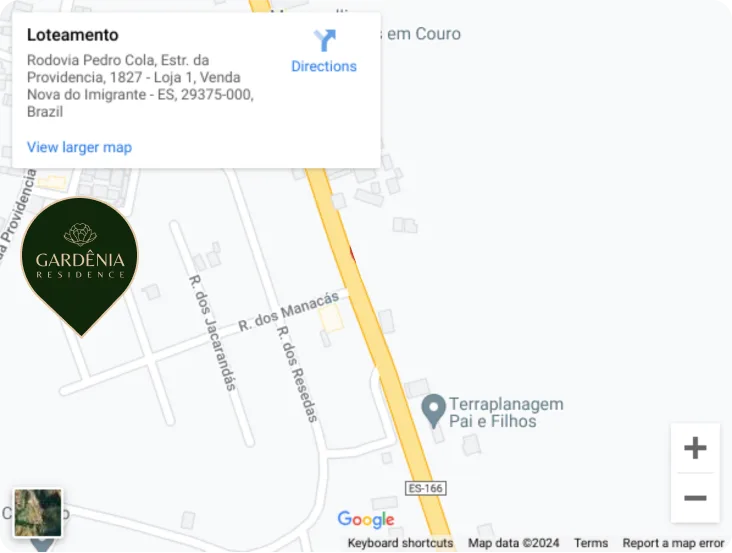 Mapa de localização do Gardênia Residence em Venda Nova do Imigrante